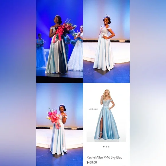 Rachel Allan Light Blue Gown
